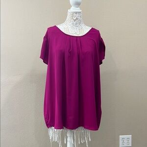 Torrid Magenta Short Sleeve Blouse